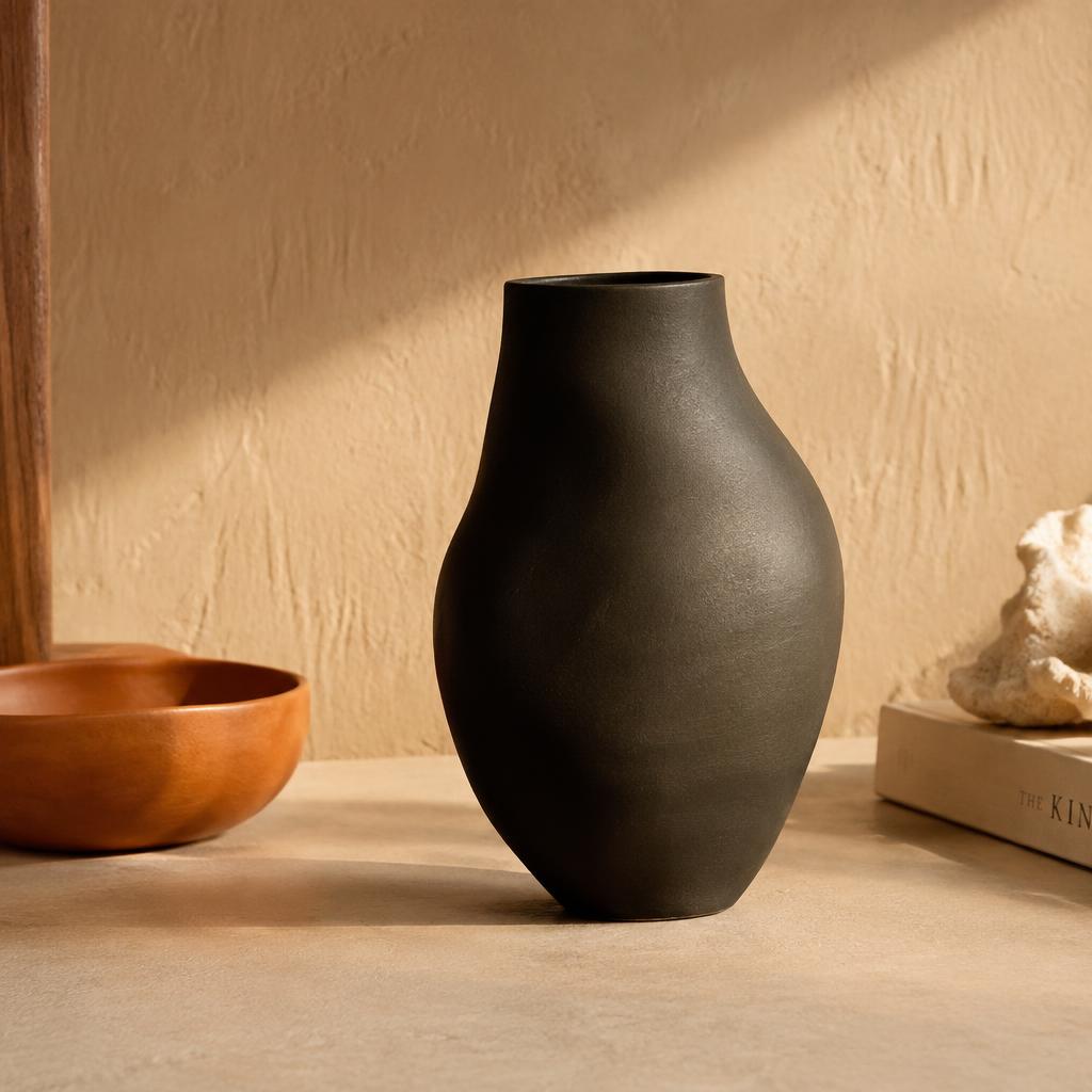 Vaso de barro preto