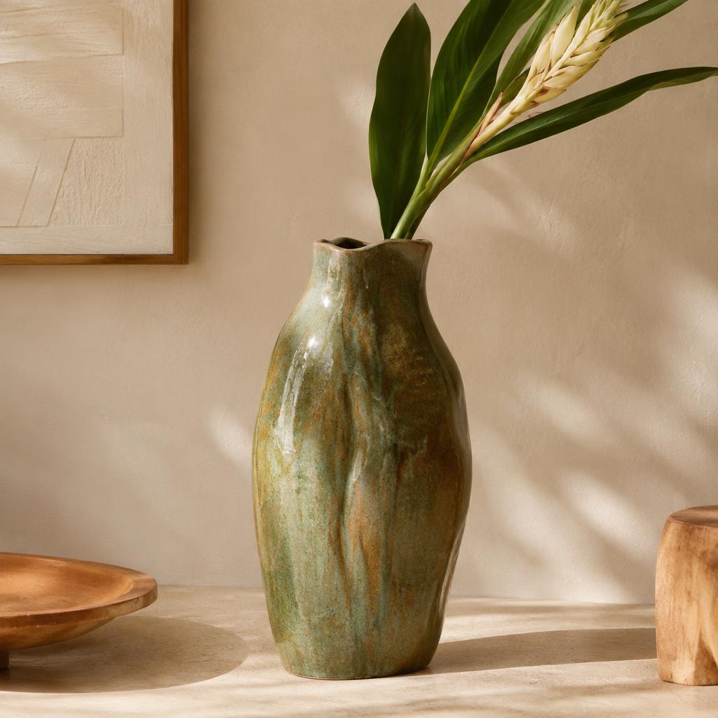 Vaso esmaltado verde
